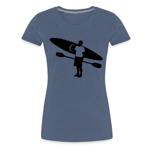 river kayak and paddler outdoors - Women's Premium T-Shirt