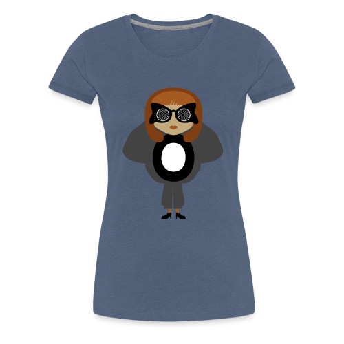 Alphabet Letter O -Fashion Girl with Strange Eyes - Women's Premium T-Shirt