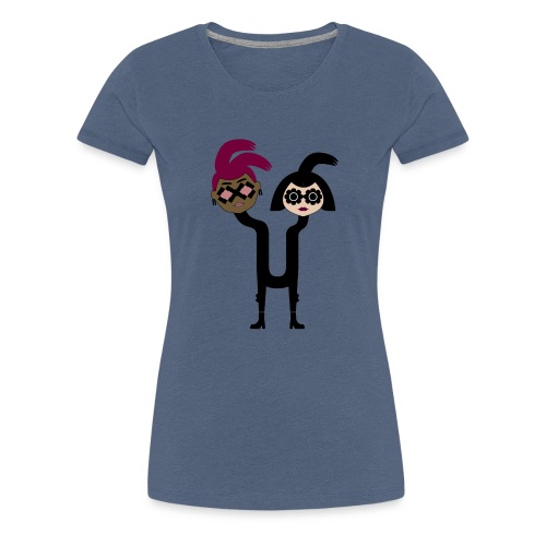 Alphabet Letter U - Strange Two Headed Woman - Women's Premium T-Shirt