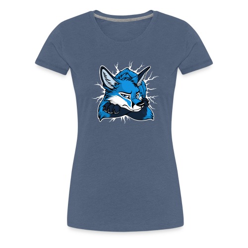 STUCK grumpy Fox Blue (double-sided) - Women's Premium T-Shirt