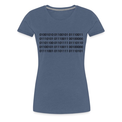 Jesus Loves You Binary - Women's Premium T-Shirt