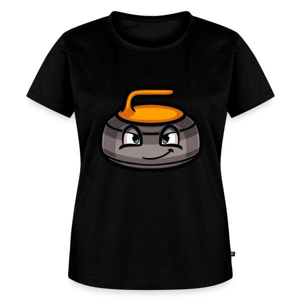 Curling stone mascot - yellow Women's Premium T-Shirt
