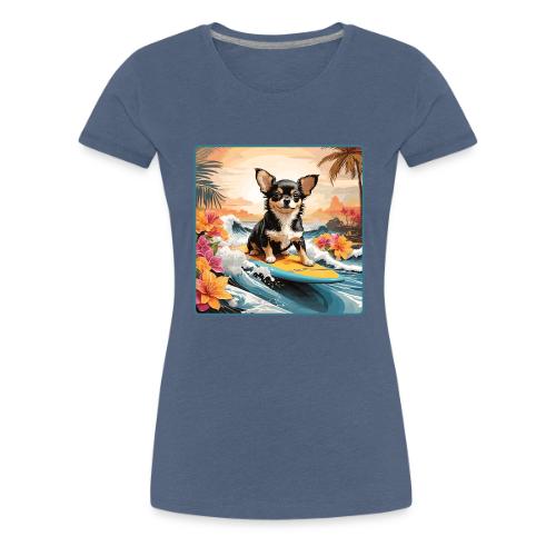 Surfing Chihuahua - Women's Premium T-Shirt