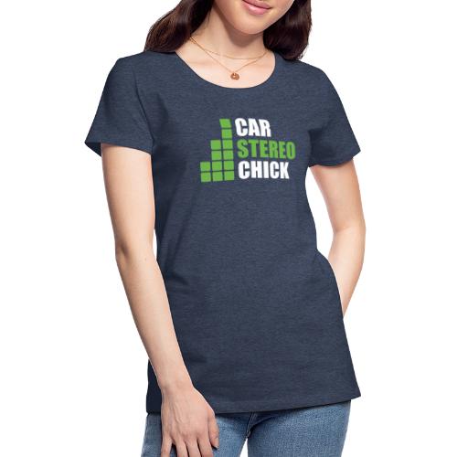 Car Stereo Chick logo square white green - Women's Premium T-Shirt