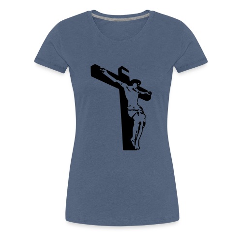 Jesus on a cross black color - Women's Premium T-Shirt