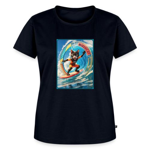 Wavecat Surfing A Wave Portal - Women's Premium T-Shirt