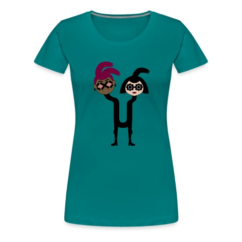 Alphabet Letter U - Strange Two Headed Woman - Women's Premium T-Shirt