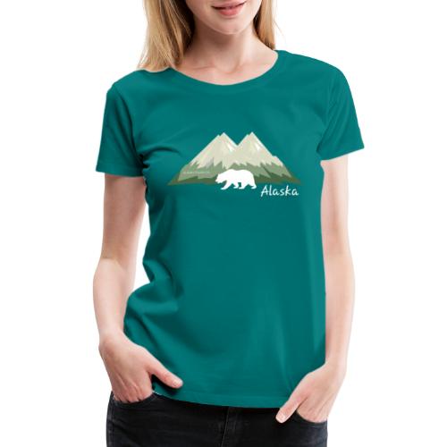 Alaskan Mountain and Bear - Women's Premium T-Shirt