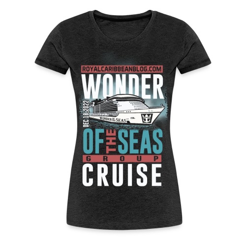 Wonder of the Seas Group Cruise Shirt (Black) - Women's Premium T-Shirt