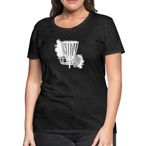 Disc Golf Basket White Print - Women's Premium T-Shirt