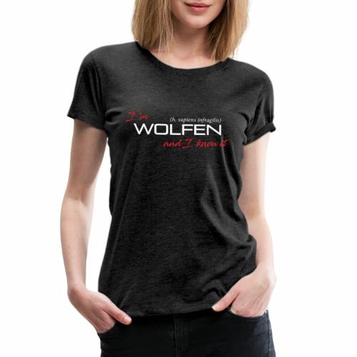 Front/Back: Wolfen Atitude on Dark - Adapt or Die - Women's Premium T-Shirt