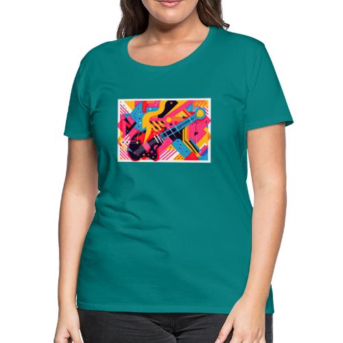 Memphis Design Rockabilly Abstract - Women's Premium T-Shirt