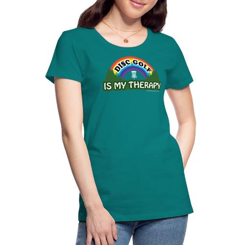 Disc Golf is My Therapy Rainbow Basket Shirt Gifts - Women's Premium T-Shirt