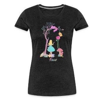Alice In Wonderland Pastel with Starlight Logo - Women's Premium T-Shirt - charcoal grey - Front - Alina (174cm)