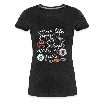 Funny quilter slogan - Women's Premium T-Shirt - charcoal grey - Front - Alina (174cm)