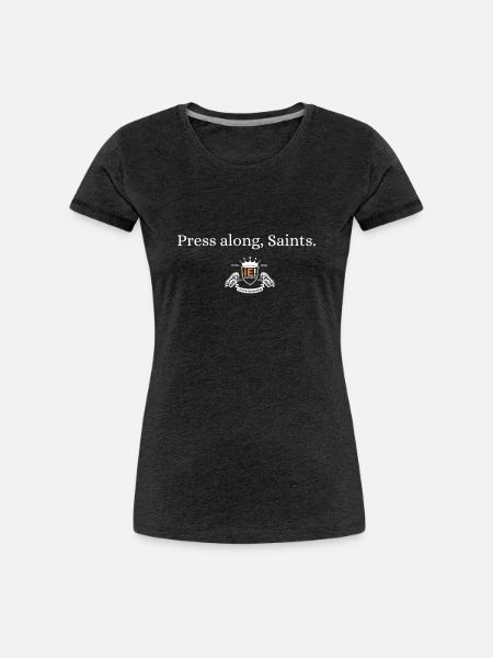 Press Along Saints Shawn Abrams - Women's Premium T-Shirt - charcoal grey