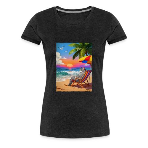 Rainbow Beach cat - Women's Premium T-Shirt
