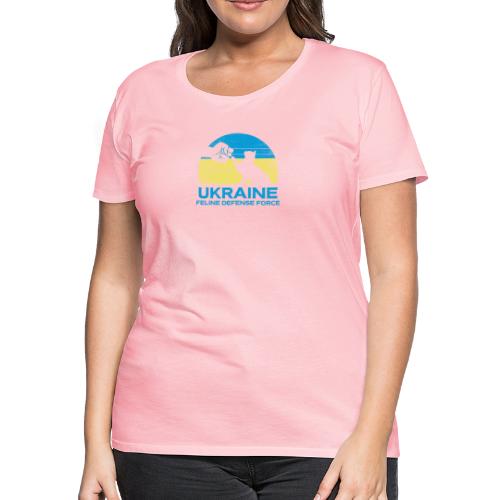 Retro Ukraine Feline Defense Force - Women's Premium T-Shirt