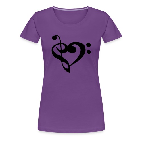 musical note with heart - Women's Premium T-Shirt