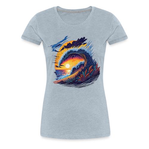 Rainbow Fire Wave - Women's Premium T-Shirt
