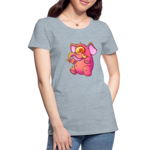 Pink elephant cyclops - Women's Premium T-Shirt