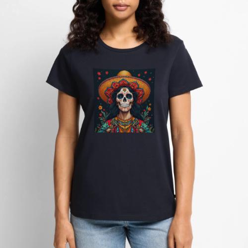 Charra Skull Art | Traditional Mexican Design - Women's Premium T-Shirt