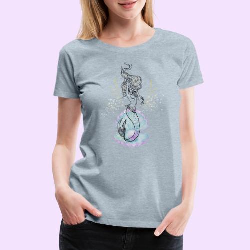 Mermaid Ocean Goddess In Shell - Fairytale Design - Women's Premium T-Shirt
