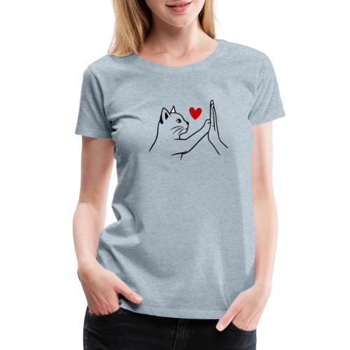 Cat Lover High-Five T-Shirt - Women's Premium T-Shirt
