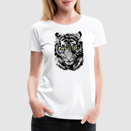 Gray Tiger Head Drawing - Black and white Tiger - Women's Premium T-Shirt
