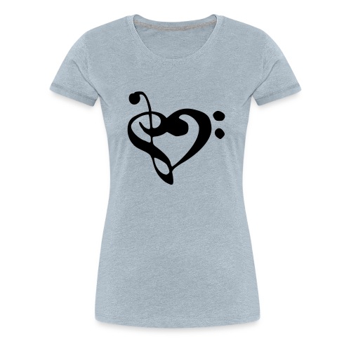 musical note with heart - Women's Premium T-Shirt