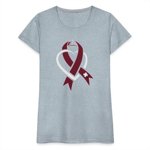 TB Multiple Myeloma Awareness Ribbon and Heart - Women's Premium T-Shirt