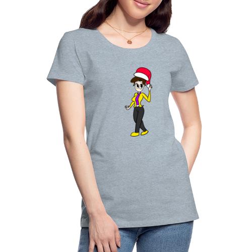 Dersy Wearing a Santa Hat - Women's Premium T-Shirt