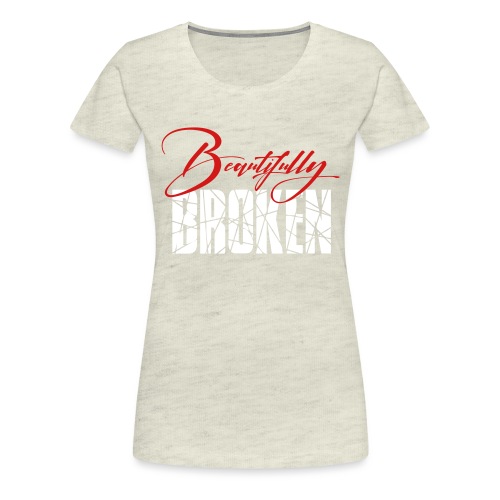 Beautifully Broken red white - Women's Premium T-Shirt