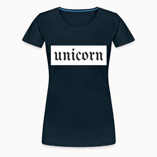 Gothic Unicorn Text White Background - Women's Premium T-Shirt