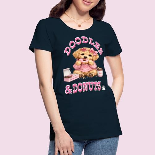 Doodles & Doughnut Cozy Dog Mom Design - Women's Premium T-Shirt