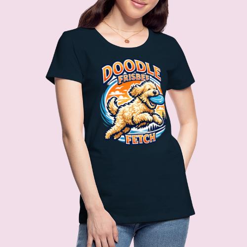 Doodle Frisbee Fetch | Goldendoodle Dog Lover - Women's Premium T-Shirt