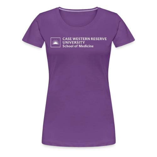 SOM Two Line Horizontal Primary Logo CWRU WHITE 1 - Women's Premium T-Shirt