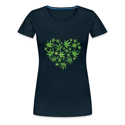 Weed Leaf Heart - Women's Premium T-Shirt