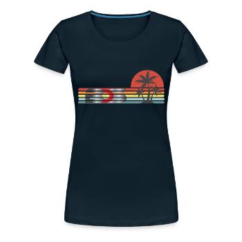 BDS palm trees - Women's Premium T-Shirt - deep navy - Front - Lela (165cm)