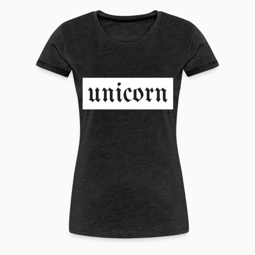 Gothic Unicorn Text White Background - Women's Premium T-Shirt