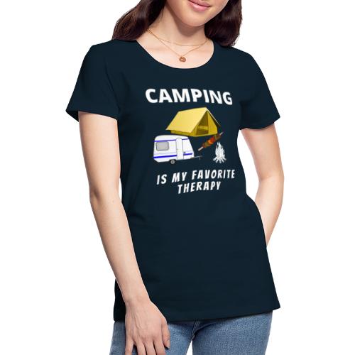 Camping Is My Favorite Therapy Funny - Women's Premium T-Shirt