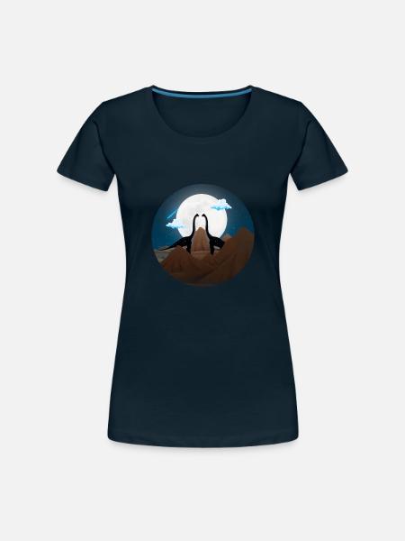 Two beautiful brachiosaurus - Women's Premium T-Shirt - deep navy