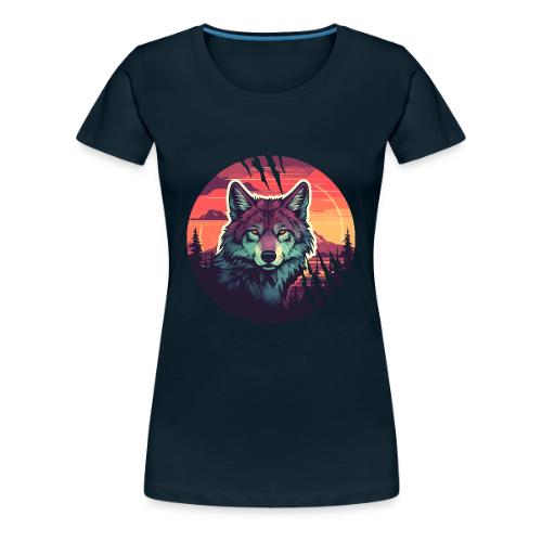 Colorful Wolf Stare - Women's Premium T-Shirt