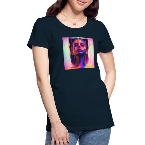 Waking Up on the Right Side of Bed - Drip Portrait - Women's Premium T-Shirt