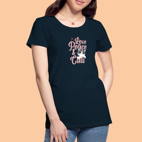 Love Peace Cats - Women's Premium T-Shirt