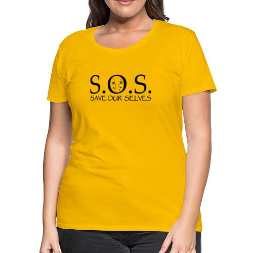SOS Black on Black - Women's Premium T-Shirt
