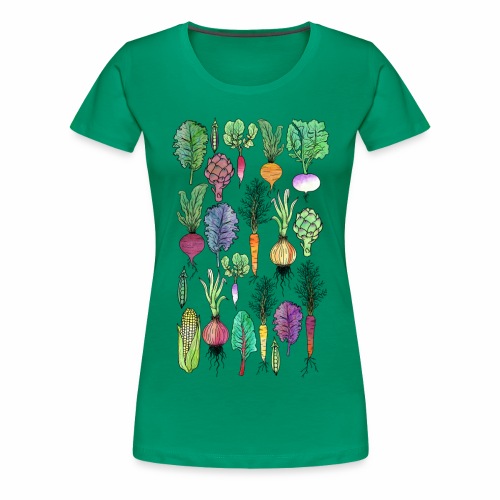 Watercolour Vegetables - Women's Premium T-Shirt