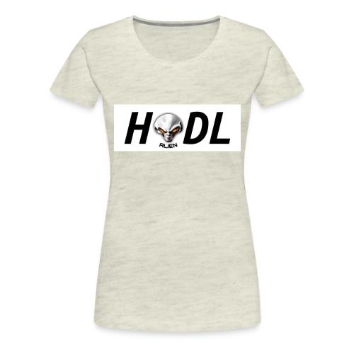 HODL Pulse Chain Alien white word - Women's Premium T-Shirt
