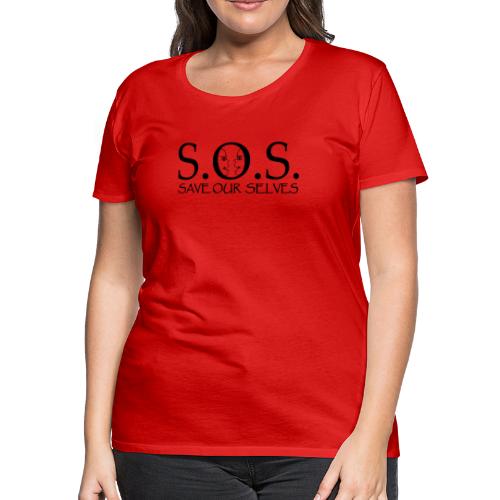 SOS Black on Black - Women's Premium T-Shirt