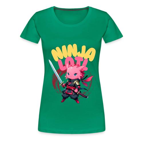 Kawaii Axolotl Ninja - Women's Premium T-Shirt